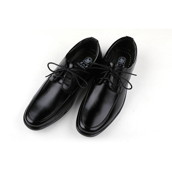  Men's Leather Classic Casual Shoes Low Top British Style Pointed Single Dress Spring Formal Black Loafers Mart Lion - Mart Lion