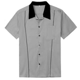 50s Vintage Rockabilly Shirts Men's Short Sleeve Punk Rave Hip Hop Stitching Rock-n-roll Apparel Red White Yellow