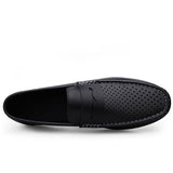 Leather Men's Breathable Driving Shoes Luxury Formal Men's Loafers Moccasins Lazy Flats Black Mart Lion   