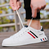 Men's Casual Shoes Lightweight Breathable White Shoes Flat Lace-Up Skateboarding Sneakers Travel Tenis Masculino Mart Lion   