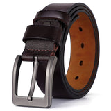 Genuine Leather Belt Luxury Belts for Men's Classice Vintage Pin Buckle Belt 130 140 150 160 170cm Mart Lion Auburn China 100cm