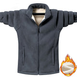 Fleece Jacket Men's Winter Thick Warm Outdoor Coral Velvet Coat Male Brand Outerwear Mart Lion Gray Asia M 40-55kg 