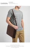  Men's Messenger Bag Horizontal Casual Designer Computer Briefcase Printing Leather Flip Shoulder Bag Mart Lion - Mart Lion