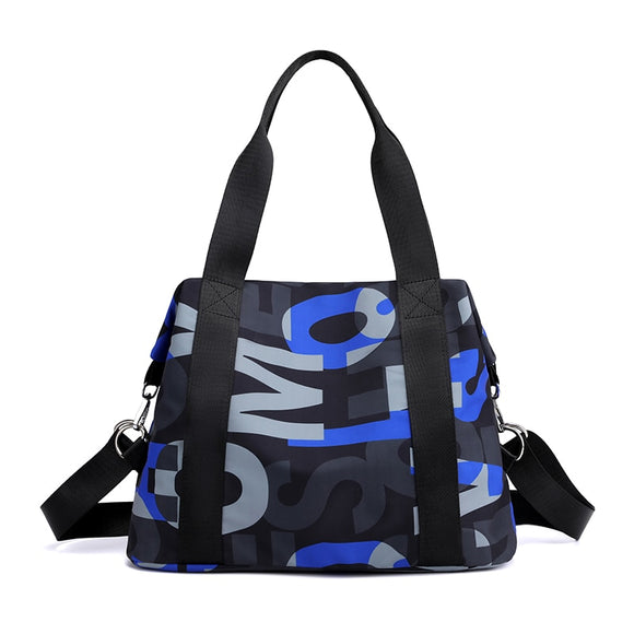 Casual Women Messenger Bags Waterproof Nylon Shoulder Totes Large Handbag Female Travel Crossbody Mart Lion Blue letters  