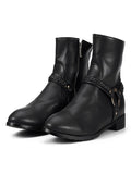 Autumn Men Boots Square Heel High Top Retro Leather Shoes Knight Mart Lion   
