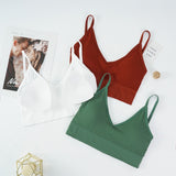 2Pcs Women Tank Crop Top Seamless Underwear Female Crop Tops Lingerie Intimates With Removable Padded Camisole Mart Lion   