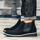 Autumn Winter Chelsea Boots Men's British Style Suede Leather Shoes Slip on Casual Ankle masculina Mart Lion   