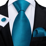 DiBanGu Pink Solid Silk Ties for Men's Pocket Square Cufflinks  Accessories 8cm Necktie Set Mart Lion N-7823  