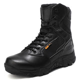 Men's Military Tactical Military Leather Boots Special Force Tactical Desert Combat Waterproof Outdoor Shoes Ankle Mart Lion Black 39 