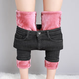  Winter Warm Velvet Jeans Woman Elastic Casual Ladies Trousers Female Pantalon Denim Pants Y2K Jean Soft Leggings Mart Lion - Mart Lion