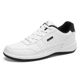 Leather Men Shoes Soft Sneakers Trend Casual Breathable Leisure Sneakers Non-slip FootwearVulcanized Shoe Mart Lion White 38 