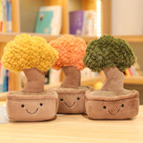 Lifelike Plush Fortune Tree Toy Stuffed Pine Bearded Trees Bamboo Potted Plant Decor Desk Window Decoration Gift for Home Kids Mart Lion orange yellow green see description 