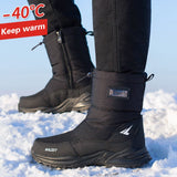 Winter High Boots For Man Outdoor Walking Mans Footwear Non-slip Snow Boots Cotton Shoes Plus Velvet Keep Warm Men Casual Shoes  MartLion