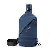 Canvas Chest Bags For Men's Phone Chest Pouch Casual Waist Bags Pattern Fanny Pack Male Shoulder Bags Leisure Mart Lion Blue chest bag (20cm<Max Length<30cm) 