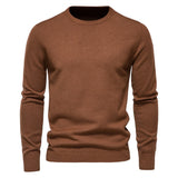 O-neck Pullover Men's Sweater Casual Solid Color Warm Winter Slim Sweaters 11 Colors