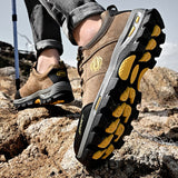 Leather Hiking Shoes Autumn Wear-resistant Outdoor Sport Men's Lace-Up Climbing Trekking Hunting Sneakers Mart Lion   