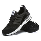 Couple Mesh Sneakers Men's Shoes Breathable Running Unisex Light Athletic Women Mart Lion Black 36 