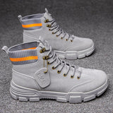 Men's Boots Leather Waterproof Lace Up Military Winter Ankle Lightweight Shoes Casual Non Slip Mart Lion Gray 39 