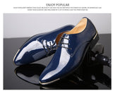 Men's Patent Leather Shoes White Wedding Shoes Black Leather Soft Dress Shoes Mart Lion   