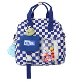 Ins Harajuku Style Large-capacity Female Student Schoolbag Messenger Bag Klein Blue One-shoulder Messenger Bag Backpack Mart Lion Blue  