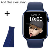 IWO Smart Watch Men's Women Bluetooth Call Sports Smartwatch X8max Heart Rate Sleep Monitor Fitness Tracker For Huawei Iphone Mart Lion Blue add blue steel China 