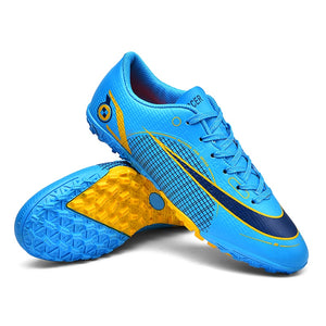 Football Boots Men's Anti Slip Society Soccer Cleats Long Spikes Soccer Shoes Kids Lightweight Mart Lion Blue sd Eur 31 