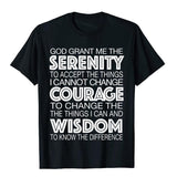 Serenity Prayer Alcoholics Anonymous 12 Step T-Shirt Cotton Men's Mart Lion Black XS 