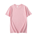 100% Cotton T Shirt Women Summer Casual Solid T-shirts Oversized Solid Tees Short Sleeve Female Basic Loose Soft Tops Mart Lion Pink S 