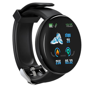 D18 Smart Watch Men's Women Smartwatch Blood Pressure Waterproof Digital Watches Sports Fitness Tracker Watch for apple watch band Mart Lion black  