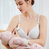 Maternity Clothes Nursing Bra French Secy Lace Pregnant Women Breastfeeding Padded Mothers Underwear Bras Breast Feeding Mart Lion grey 34 China