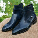 Men's Black Brown Red Buckle Boot Vintage Casual Classic Zapatos De Hombre Mart Lion   