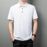 Polo Shirts for Men's Summer Short Sleeve Button Solid Tops Casual Slim Trend Good Tees Hommes Clothing