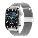 GT4 Smart Watch Men's Always-On Display NFC Bluetooth Call Heart Rate Blood Pressure Wireless Charging Smartwatch Mart Lion Silver Steel  