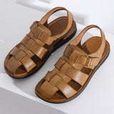 Leather Men Sandals Summer casual breathable beach summer sandals Mart Lion   