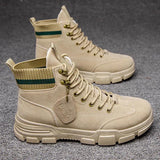 Men's Boots Leather Waterproof Lace Up Military Winter Ankle Lightweight Shoes Casual Non Slip Mart Lion khaki 39 