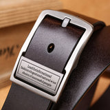 Genuine Leather Men's Belt Alloy Pin Buckle Luxury Brand Designer Waist Jeans Belts Casual Cummerbunds Ceinture Homme Mart Lion Maroon China 105cm