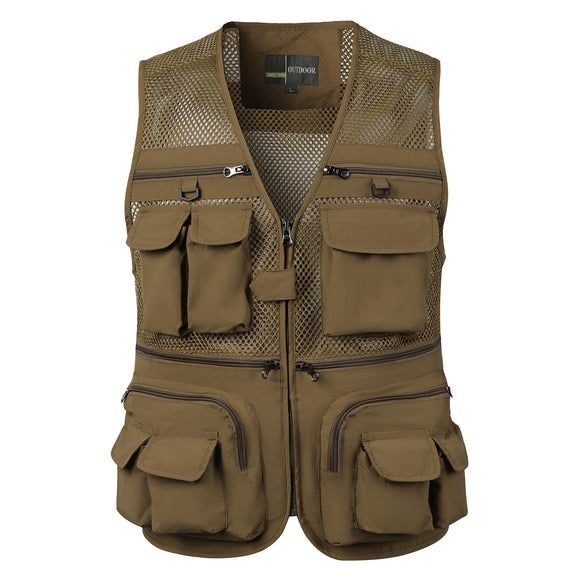  Men's Vest Tactical Webbed Gear Coat Summer Photographer Waistcoat Tool Many Pocket Mesh Work Sleeveless Jacket Male Mart Lion - Mart Lion