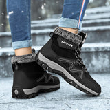 Couple Hiking Shoes High-Top Outdoor Cotton Shoes Velvet Wear-resistant Men's Trekking Tactical Sneakers Mart Lion   