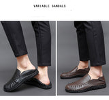 Men's Breathable Genuine Cow Leather Handmade Variable Sandals Design Casual Shoes Mart Lion - Mart Lion