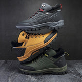 Autumn Men's Hiking Shoes Outdoors Leather Round Toe Sneakers Men's Climbing Work Casual Shoes