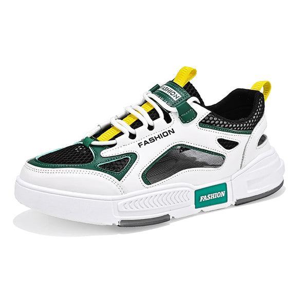 Fujeak Non-slip Flats Shoes Sports Men's Lightweight Walking Breathable Sneakers Mart Lion white green 39 