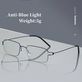 5g New Men Women Rimless Reading Glasses Anti Blue Light Bifocal Far Near Magnification Eyewear Presbyopic Glasses +150 +200 Mart Lion   