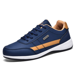 Leather Men's Shoes Breathable Sneakers Casual Walking Leisure Lightweight Tenis Masculino Zapatillas Hombre Mart Lion Blue 38 