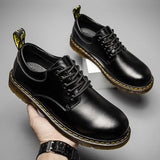 Men Handmade Shoes Casual Genuine Leather Leisure Tooling Black Comfortable Inside Trend Mart Lion Black 38 