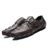 Men's Casual Shoes Genuine Leather Crocodile pattern cowhide Breathable Driving Shoes Slip On Comfy Moccasins Mart Lion   