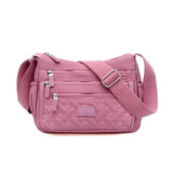 Waterproof Nylon Women Messenger Bags Korean Style Designer Luxury Shoulder Plaid Handbags Casual Lady Crossbody Mart Lion Pink purple  