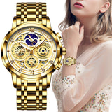 Gold Watch Women Watches Ladies Creative Steel Bracelet Female Waterproof Clock Relogio Feminino Mart Lion   