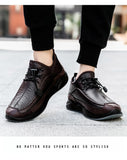 Winter Men's Boots Leather Snow Plush Warm Causal Shoes Waterproof Lace Up Sneakers Mart Lion   