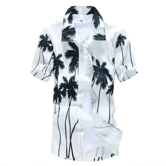  Aloha Hawaiian Shirt Men's Clothes Summer Camisa Havaiana Coconut Tree Printed Short Sleeve Men's Beach Wear Mart Lion - Mart Lion