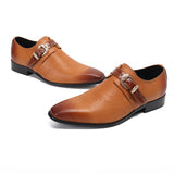 Summer Man Square toe leather Shoes Genuine Leather Manual Oxford ventilation Formal Gentleman Wedding Mart Lion Orange 36 